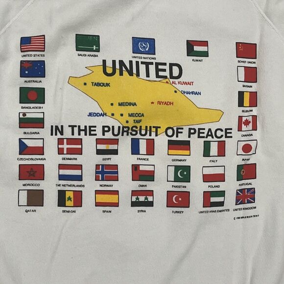 Vintage Operation Desert Storm Mens Sweatshirt Extra Large White 1991 90s USA - Picture 4 of 9